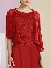 economico impacchi della madre-scialli per ospiti di nozze avvolgere le donne impacchi per la madre puro elegante chiffon a mezza manica impacchi da sposa con balze per la festa primaverile&amp;amp; estate