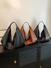 olcso Kézitáskák és bevásárlótáskák-női nagy műbőr hobo táska, lezser, bő válltáska cipzárral, vintage táska munkába, utazáshoz, vásárláshoz és mindennapi használatra