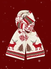 preiswerte Schals für Damen-Damen Schal Gestrickt Polyester Weihnachtsbaum Weihnachtsmuster Weihnachten Mode Freizeit