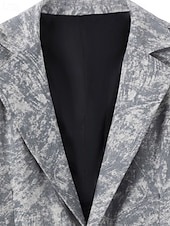 cheap Men's Classic Blazers-Men's Blazer Business Cocktail Party Wedding Party Fashion Casual Spring Fall Polyester Graphic Prints Pocket Buttons Comfortable Single Breasted Blazer Gray
