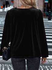 Femmes Velours Elegant Habillé Chemisier Couleur Unie Uni Élégant Dames Classique manche longue Col Halter Hauts Réguliers Travail Quotidien Fête Froncé Drapé Noir Vin Bleu Roi Violet Vert Automne abordables Hauts Unis pour Femmes-Femmes Velours Elegant Habillé Chemisier Couleur Unie Uni Élégant Dames Classique manche longue Col Halter Hauts Réguliers Travail Quotidien Fête Froncé Drapé Noir Vin Bleu Roi Violet Vert Automne