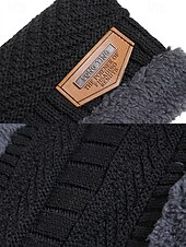 preiswerte Weihnachtsaccessoires-Unisex-Strickmütze und Halstuch-Set, zweiteilig, mit Fleece gefüttert, warm für den Winter, gemütliches Weihnachtsgeschenk für Outdoor-Sport, Skifahren und den Alltag