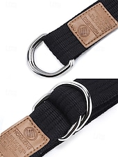 economico Cinture da uomo-cintura natalizia in tela da uomo – cintura regolabile in tessuto di cotone con cinturino in pelle e fibbia ad anello in metallo – disponibile in rosso, blu navy, nero e altri colori – elegante accessorio natalizio per uomo