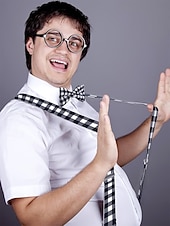 baratos Gravatas masculinas e gravatas borboleta-Conjunto de suspensório ajustável e gravata borboleta xadrez de Natal masculino, estilo casual e formal, perfeito para festas de fim de ano e presentes