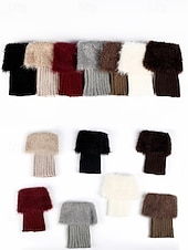 levne Dámské ponožky-Dámské manžety na boty z umělé kožešiny, nastavitelný akrylový úplet s plyšovými detaily, vánoční sváteční doplněk k obuvi v několika barvách