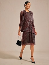  Dam Axelryckningar Plisserad Volang Glitter Elegant party Stylish Skorstenskrage Vanliga toppar Kvällsfest Bröllopsgäst Vin Sommar Vår Höst