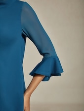 お買い得  ブラウス＆シャツ-レディース ブラウス ダークブルー シフォン モダール スリムフィット シアースリーブ エレガント 軽量 通気性 オフィス ディナー デート カジュアル デイリー 春 夏 秋