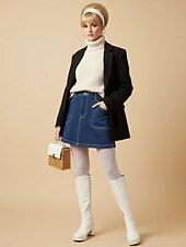 halpa Alustansa saappaat-naisten valkoiset patentoidut polvikorkeat alustasaappaat sivussa vetoketjulla - vintage 70-luvun diskotyyliset paksut korkokengät cosplay-, retro-muotiin ja tapahtumiin