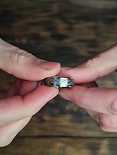 ieftine Bijuterii pentru bărbați-Inele bărbătești din oțel inoxidabil cu model geometric – o curea modernă și durabilă pentru ținute casual, formale și de nuntă