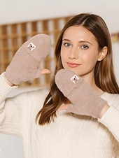 お買い得  レディース手袋-女性用 手袋 ニット ソリッドカラー クリスマス あたたか かわいいスタイル