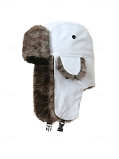 levne Dámské klobouky-Pánská vánoční čepice s kožešinovou podšívkou – nepromokavá, teplá a útulná, s detaily z umělé kožešiny, ideální na zimní dovolenou a outdoorové aktivity