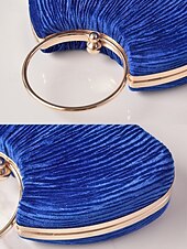 tanie Torby i torebki-Damska aksamitna torebka na imprezę świąteczną – elegancka wieczorowa torebka w kolorze czerwonym, niebieskim, czarnym i różowym ze złotym uchwytem – świąteczna kopertówka dla kobiet – szykowny dodatek na święta Bożego Narodzenia