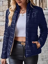 Damskie Płaszcz zimowy Dół Zatrzymujący ciepło Wygodny Zamek Kieszeń Codzienny Równina Urlop Dzienne zużycie Wyjściowe Weekend Regularny Kaptur Regularny Długi rękaw Odzież wierzchnia Granatowy Czarny tanie Kurtki puchowe-Damskie Płaszcz zimowy Dół Zatrzymujący ciepło Wygodny Zamek Kieszeń Codzienny Równina Urlop Dzienne zużycie Wyjściowe Weekend Regularny Kaptur Regularny Długi rękaw Odzież wierzchnia Granatowy Czarny