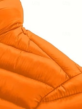 baratos Blusões e Parkas para Homem-Homens Casaco de inverno Casaco puffer Jaqueta acolchoada Bolsos Poliéster Férias Roupa Diária Encontro Padrão Moda Casual Confortável Térmico / Quente Outono Inverno Cor Sólida / Simples Preto