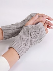 preiswerte Weihnachtsaccessoires-Gestrickte fingerlose Handschuhe für Damen, kuschelige Winter-Handwärmer mit Zopfmuster, stylische Weihnachtsgeschenk-Accessoires für Damen