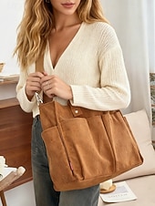 billiga Hand- och toteväskor-Dammanchesterväska med flera fickor, avslappnad vintage-axelväska, axelväska med stor kapacitet för dagligt bruk, arbete, resor och shopping