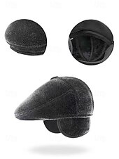 voordelige Herenhoeden-Voor heren Fedora Hoed Zwart Donker Grijs Polyesteri Nepbont Warm Vintage Stijlvol Herfst Winter