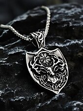 رخيصةأون مجوهرات رجالية-قلادة على شكل رأس غزال فايكنج من الفولاذ المقاوم للصدأ للرجال بتصميم درع، مجوهرات تميمة نورسية سلتيك كهدية عيد الميلاد والحفلات والارتداء اليومي