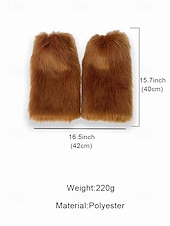 abordables Chaussettes pour femmes-Jambières en fausse fourrure pour femmes, couvre-bottes moelleux jusqu&#039;aux genoux, accessoires de costumes de fête d&#039;hiver élégants, tenues de Noël et de vacances