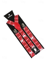 Недорогие Мужские галстуки и бабочки-Мужские рождественские подтяжки с принтами в виде снеговиков, леденцов и орнаментов, регулируемые и праздничные, разные цвета