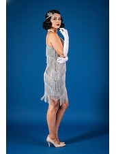 cheap 1920s Dresses-Roaring 20s 1920s Knee Length Flapper Dress Sleeveless The Great Gatsby Sequins Fringe Scoop Neck Fancy Dress Women's Christmas Carnival speakeasy Masquerade Retro Theme Party Adults' Dress