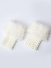 levne Dámské ponožky-Dámské manžety na boty z umělé kožešiny, nastavitelný akrylový úplet s plyšovými detaily, vánoční sváteční doplněk k obuvi v několika barvách
