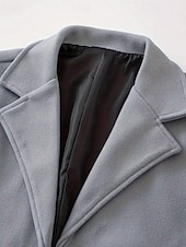 levne Pánský trenčkot-Pánské Kabát Trenčkot Dlouhý trenčkot Dovolená Denní Podzim Zima Polyester Větruvzdorné Zahřívací Svrchní oděvy Oblečení Módní Klasické Bez vzoru Kapsy Klopa Jednořadové sako s jedním knoflíkem