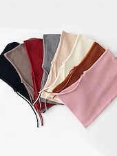 abordables Bufandas de mujer-Bufanda con capucha y pasamontañas de punto festivo para mujer: calentador de cuello con cordón en varios colores para Navidad y temporada de esquí.