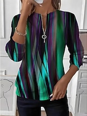 Women's Pullover Sweatshirt Zip Up Sweatshirts Graphic Geometric Color Block Fashion Casual Long Sleeve Crew Neck Round Neck Regular Tops Street Dailywear Zipper Print Yellow Green Spring Fall Winter4