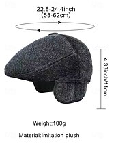 voordelige Herenhoeden-Voor heren Fedora Hoed Zwart Donker Grijs Polyesteri Nepbont Warm Vintage Stijlvol Herfst Winter