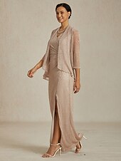 Robe longue en mousseline de soie pour femme, robe portefeuille, robe plissée, paillettes, asymétrique, élégante, formelle, cocktail, mariage, invité, soirée, cocktail, métallique, sans manches, col abordables Robes en chiffon-Robe longue en mousseline de soie pour femme, robe portefeuille, robe plissée, paillettes, asymétrique, élégante, formelle, cocktail, mariage, invité, soirée, cocktail, métallique, sans manches, col