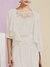 economico impacchi della madre-scialli per ospiti di nozze avvolgere le donne impacchi per la madre puro elegante chiffon a mezza manica impacchi da sposa con balze per la festa primaverile&amp;amp; estate