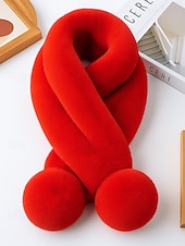 preiswerte Schals für Damen-Weihnachtsschal aus Kaninchenfellimitat für Damen mit Bommeln, weiches und kuscheliges Winteraccessoire für Feiertagspartys und als Geschenk