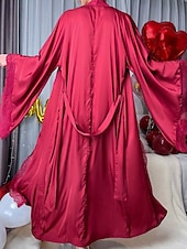 Χαμηλού Κόστους Γυναικεία Πιτζάμες Onesies-Γυναικεία Πυτζάμες Σαλόνια Νυχτικιά Ολόσωμες Φόρμες Ζεστό Μοντέρνα Σέξι Μονόχρωμες Σατέν Μεταξωτές Πιτζάμες Πιτζάμες Κορδόνι Δαντέλα Σπίτι Μακρυμάνικο Λαιμόκοψη V