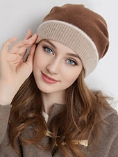 economico Fedora femminile-Per donna Cappello a cuffia Caldo cappello invernale Quotidiano Ferie Patchwork A maglia Semplice Casual Caldo Confortevole 1 Pezzo