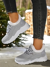 Zapatillas deportivas rojas con forro polar para mujer: zapatillas para correr cálidas y transpirables para invierno, Navidad, viajes y ropa informal. abordables Zapatos de Navidad para Mujeres-Zapatillas deportivas rojas con forro polar para mujer: zapatillas para correr cálidas y transpirables para invierno, Navidad, viajes y ropa informal.
