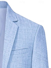 abordables Blazers Classiques pour Hommes-Homme Blazer Affaires Cocktail Fête de mariage Mode Occasionnel Printemps Automne Polyester Uni Avec Poches Boutons Confortable Simple Boutonnage veste Bleu Ciel Kaki Café