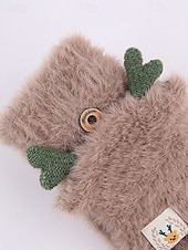 お買い得  レディース手袋-女性用クリスマスギフトの豪華な手袋、マルチカラー、ふわふわの柔らかい素材、トナカイの角のデザイン、毎日の通勤や休日のお祝いに最適