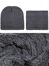 preiswerte Weihnachtsaccessoires-Unisex-Strickmütze und Halstuch-Set, zweiteilig, mit Fleece gefüttert, warm für den Winter, gemütliches Weihnachtsgeschenk für Outdoor-Sport, Skifahren und den Alltag