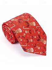 abordables Cravates et nœuds papillon pour hommes-Cravates de Noël pour hommes – cravates de vacances amusantes et festives avec Père Noël, rennes, arbres et flocons de neige, parfaites pour les fêtes de Noël, les cadeaux et les célébrations saisonnières