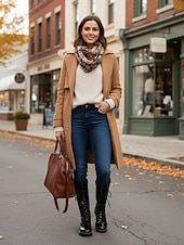 economico Stivali da combattimento-stivali da combattimento bianchi con lacci da donna, stivali classici casual preppy in pelle sintetica verniciata a metà polpaccio per ufficio, abbigliamento casual e attività all'aperto