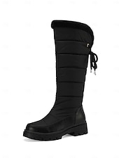 abordables Bottes de neige et d'hiver-Bottes d'hiver blanches imperméables pour femmes, montantes jusqu'aux genoux – bottes de neige chaudes et rembourrées pour le froid, les activités de plein air et le style décontracté