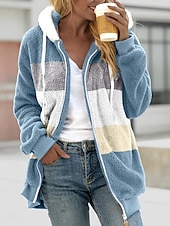 Damskie Kurtka polarowa Kurtka Sherpa Kurtka z kapturem Wygodny Oddychający Zamek Kieszeń Codzienny Pasek Urlop Ulica Codzienny Dzienne zużycie Zamek błyskawiczny Regularny Kaptur Regularny Długi tanie Kurtki z podszewką z polaru-Damskie Kurtka polarowa Kurtka Sherpa Kurtka z kapturem Wygodny Oddychający Zamek Kieszeń Codzienny Pasek Urlop Ulica Codzienny Dzienne zużycie Zamek błyskawiczny Regularny Kaptur Regularny Długi