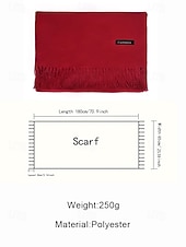 ieftine Accesorii de Crăciun-Eșarfă de Crăciun pentru femei, cu aspect de cașmir, șal de iarnă moale din imitație de cașmir cu ciucuri, eșarfă caldă de culoare uni pentru sărbători, exterior și purtare zilnică