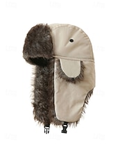 levne Dámské klobouky-Pánská vánoční čepice s kožešinovou podšívkou – nepromokavá, teplá a útulná, s detaily z umělé kožešiny, ideální na zimní dovolenou a outdoorové aktivity