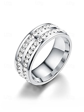 halpa Miesten korut-Miesten jouluinen titaaniterässormus punaisilla ja sinisillä kristallikivillä, useita värejä, täydellinen juhlamuotiin ja lahjaksi