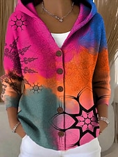 Pentru femei Jachetă cămașă Cald Imprimeu Casual Floral Casual Regulat Capișon Fit regulat Manșon Lung Îmbrăcăminte exterioară Galben Deschis Galben Roz Îmbujorat Toamnă Iarnă ieftine 3D palto-Pentru femei Jachetă cămașă Cald Imprimeu Casual Floral Casual Regulat Capișon Fit regulat Manșon Lung Îmbrăcăminte exterioară Galben Deschis Galben Roz Îmbujorat Toamnă Iarnă