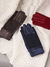 levne Vánoční doplňky-Dámské vánoční sametové rukavice – silné a teplé, měkké na dotek, ideální jako vánoční dárky a zimní módní doplňky