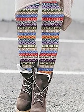 זול אומנות ועיצוב הדפסה-בגדי ריקוד נשים חותלות חופשה וינטאג' סגנון אתני באורך מלא מותניים גבוהים פרחוני גראפי מופשט הדפסת תלת מימד ייבוש מהיר נשימה רך סטרצ'י (נמתח) יומי בית בָּחוּץ פול חום כהה ורוד מסמיק חום אביב סתיו חורף