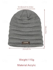 お買い得  クリスマスアクセサリー-クリスマス用のメンズニットビーニーハット、柔らかいアクリルとフェイクファー、冬のファッションに最適な複数の色
